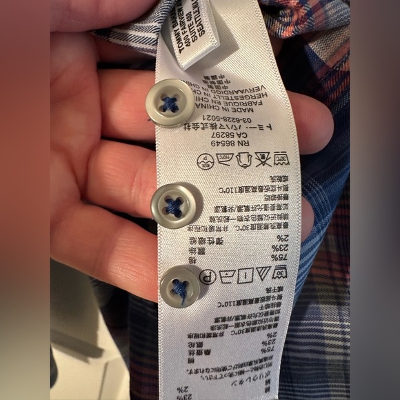 TOMMY BAHAMA Men’s XXL Long Sleeve Cotton Silk Blend Blue Pk Plaid Resort CLEAN - Picture 8 of 12